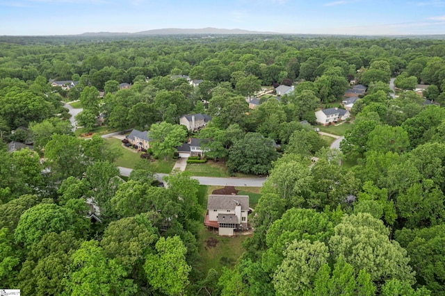 bird's eye view with a forest view