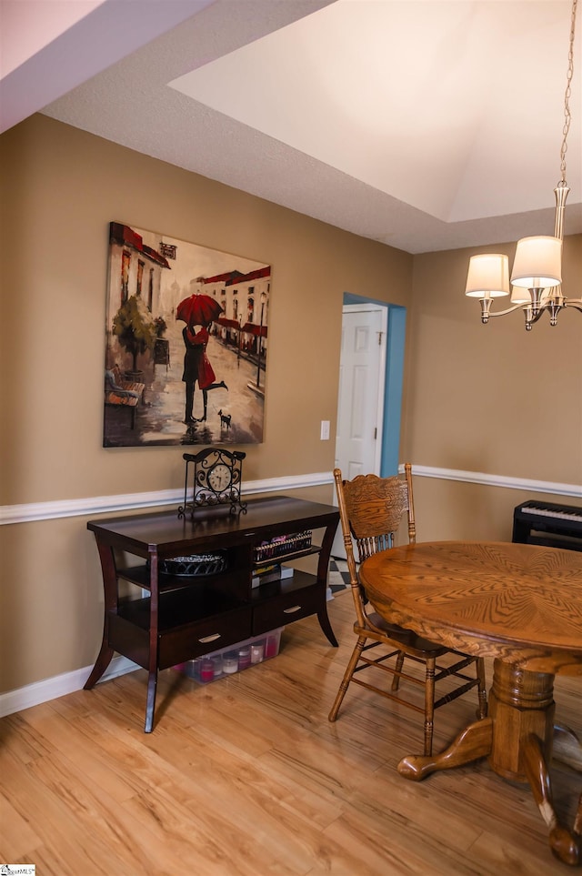 104 Fairview Lake Way, Simpsonville, SC 29680 - dining space with a chandelier, light wood-type flooring, and baseboards