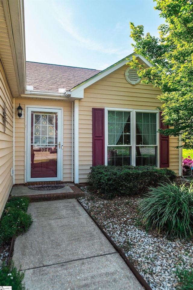 104 Fairview Lake Way, Simpsonville, SC 29680 - property entrance with a shingled roof