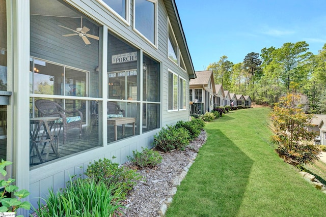 1230 Melton Rd Unit 104, West Union, SC 29696 - view of yard with a ceiling fan and a sunroom