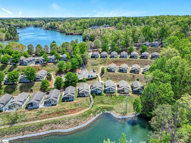 1230 Melton Rd Unit 104, West Union, SC 29696 - birds eye view of property featuring a residential view, a water view, and a view of trees