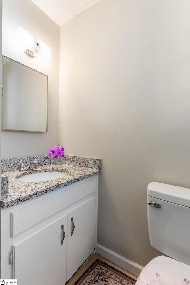 411 Granada Dr, Spartanburg, SC 29303 - half bath with baseboards, toilet, and vanity
