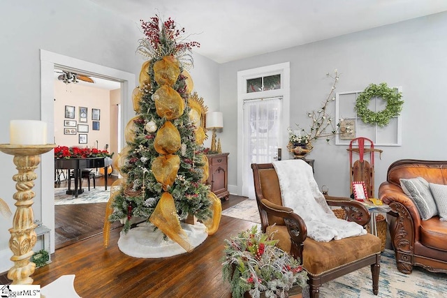 15 S Greenwood Ave, Ware Shoals, SC 29629 - living area with wood finished floors