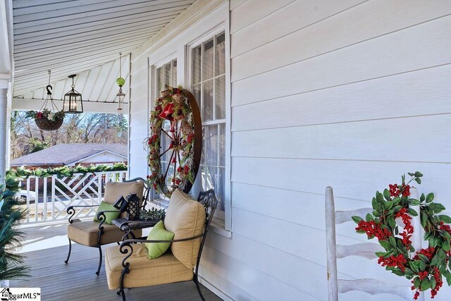 15 S Greenwood Ave, Ware Shoals, SC 29629 - wooden deck with covered porch
