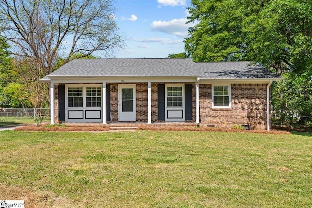 118 Rodney St, Moore, SC 29369 - ranch-style home with brick siding, fence, a front yard, and crawl space