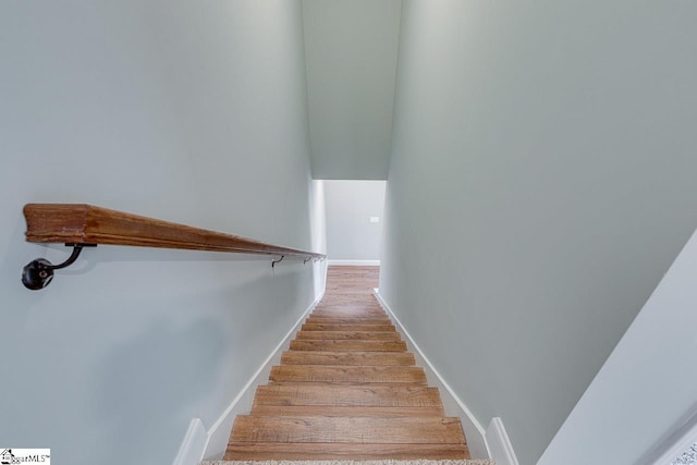 104 Pawleys Ct, Anderson, SC 29625 - stairs featuring baseboards and wood finished floors