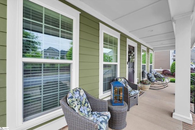 view of patio with a porch