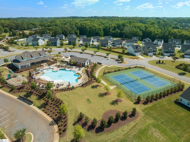 aerial view featuring a residential view