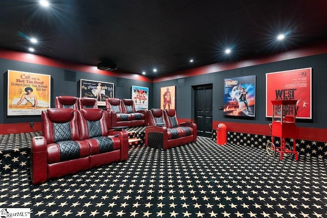 400 Stony Rd, Landrum, SC 29356 - home theater with recessed lighting and carpet
