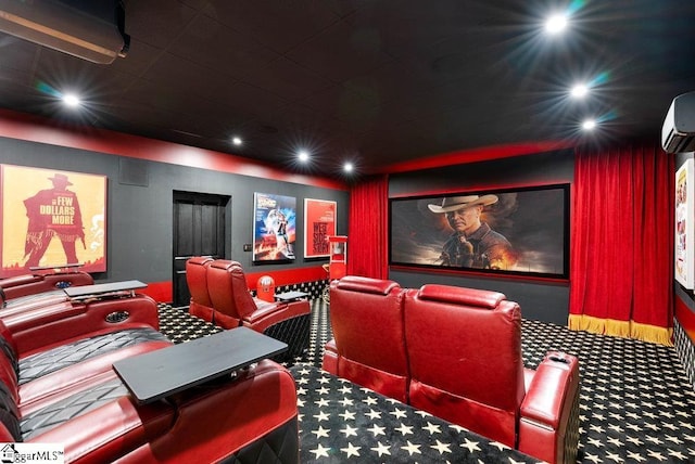400 Stony Rd, Landrum, SC 29356 - carpeted cinema with recessed lighting and a wall mounted AC