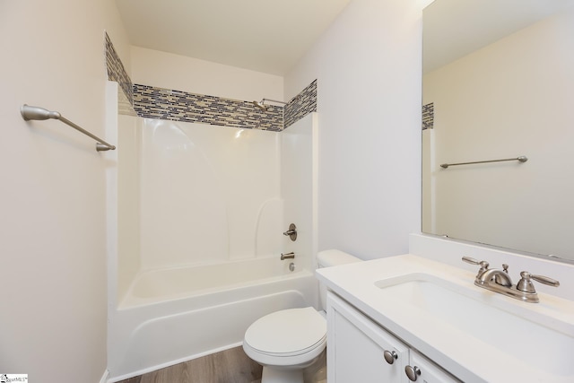 9 Dunsborough Dr, Simpsonville, SC 29680 - bathroom featuring wood finished floors, toilet, shower / bath combination, and vanity