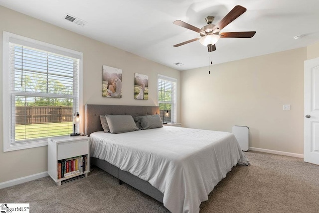 149 Bruinen Dr, Fountain Inn, SC 29644 - carpeted bedroom with visible vents, a ceiling fan, and baseboards