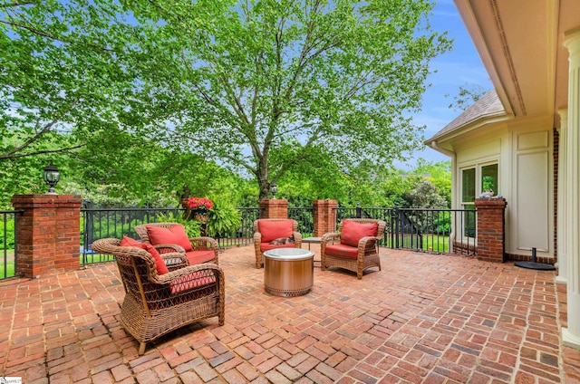 view of patio with an outdoor living space
