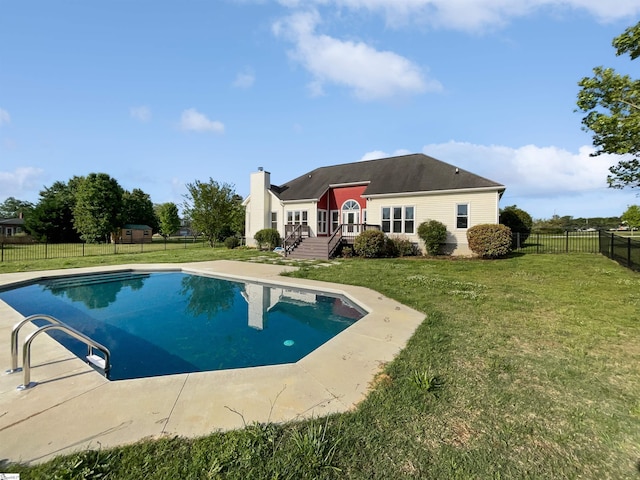 1611 Scuffletown Rd, Fountain Inn, SC 29644 - view of swimming pool featuring a lawn, a fenced in pool, and a fenced backyard