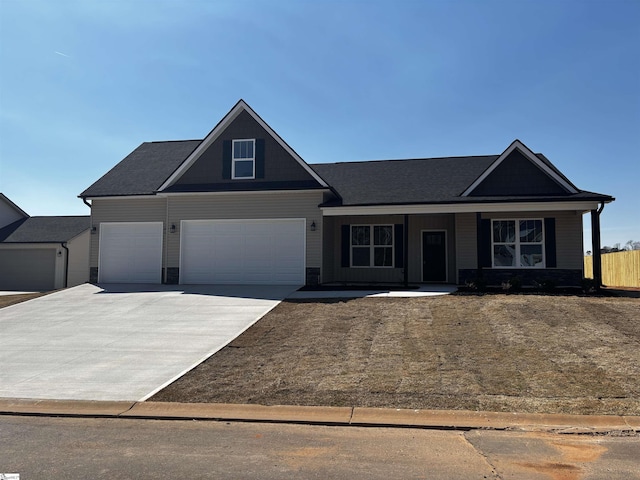 108 Walters Way, Pickens, SC 29671 - view of front of property featuring driveway, a porch, an attached garage, and fence