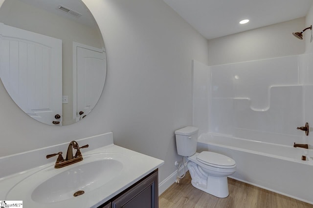 108 Walters Way, Pickens, SC 29671 - bathroom with toilet, wood finished floors, vanity, shower / washtub combination, and baseboards