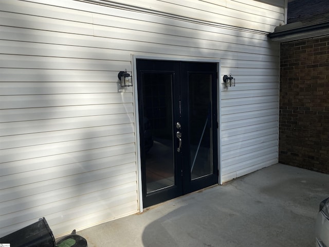 view of exterior entry with french doors