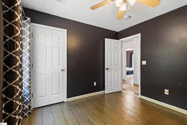 2 Susana Dr, Greer, SC 29651 - unfurnished bedroom featuring baseboards, ceiling fan, and wood finished floors