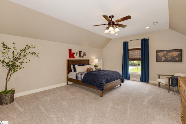 17 Avens Hill Dr, Greer, SC 29651 - bedroom with baseboards, light carpet, and lofted ceiling