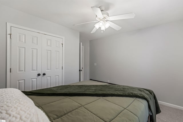 502 Kingsmoor Dr, Simpsonville, SC 29681 - bedroom with carpet floors, ceiling fan, baseboards, and a closet