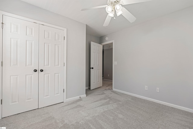 502 Kingsmoor Dr, Simpsonville, SC 29681 - unfurnished bedroom with a closet, a ceiling fan, baseboards, and light carpet