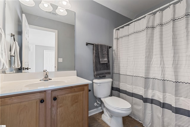 502 Kingsmoor Dr, Simpsonville, SC 29681 - bathroom with vanity, tile patterned flooring, visible vents, and toilet