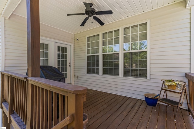 502 Kingsmoor Dr, Simpsonville, SC 29681 - deck featuring a ceiling fan