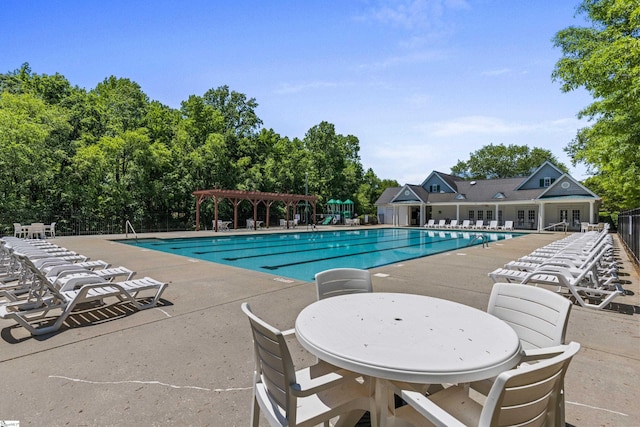 502 Kingsmoor Dr, Simpsonville, SC 29681 - pool featuring fence, a pergola, and a patio