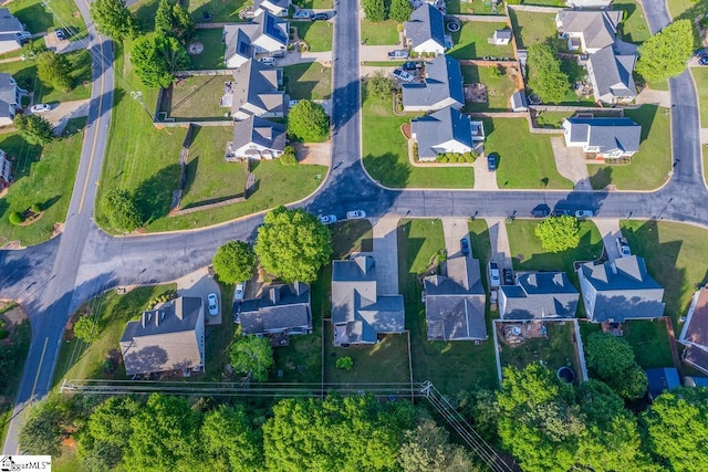 aerial view with a residential view