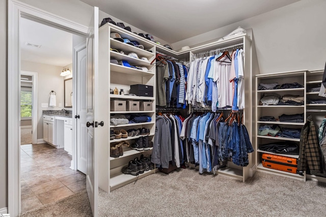 35 Laurelhart Ln, Simpsonville, SC 29681 - walk in closet with carpet floors and a sink