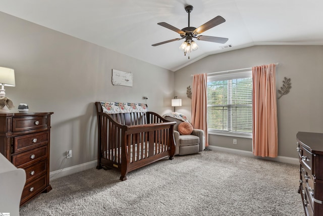 35 Laurelhart Ln, Simpsonville, SC 29681 - bedroom featuring baseboards, vaulted ceiling, light colored carpet, and visible vents