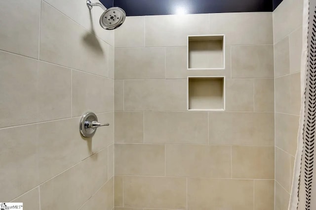 details with tiled shower