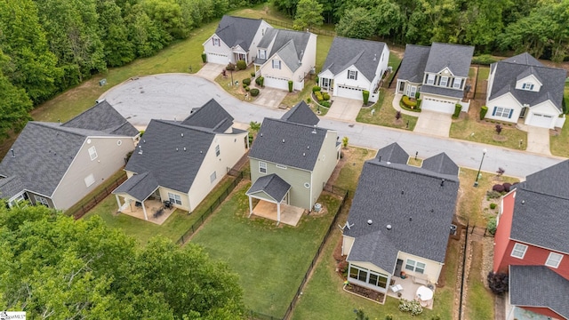 bird's eye view with a residential view