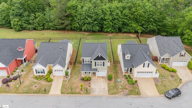 drone / aerial view with a residential view
