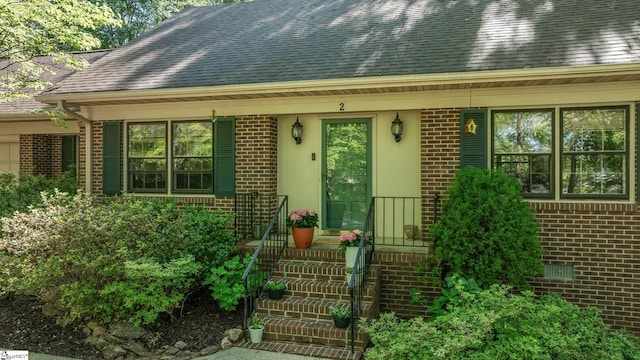 2 Finley Ct, Mauldin, SC 29662 - entrance to property featuring roof with shingles and brick siding
