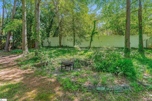 2 Finley Ct, Mauldin, SC 29662 - view of yard featuring a fenced backyard and a fire pit