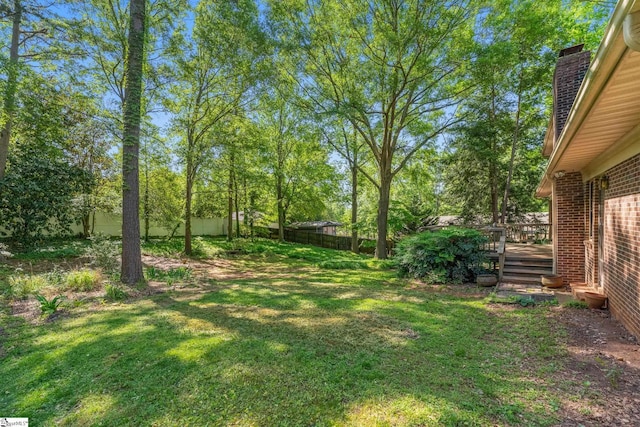2 Finley Ct, Mauldin, SC 29662 - view of yard featuring a deck and fence