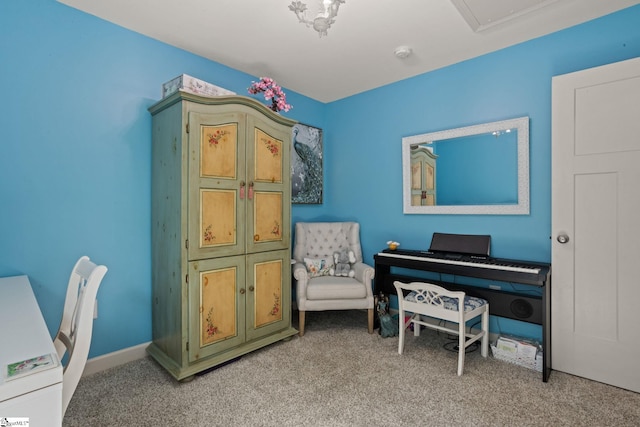 office space featuring light colored carpet