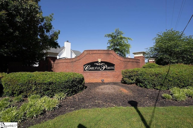 view of community sign