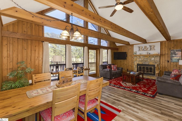 1000-2 Captains Cove Ct, Salem, SC 29676 - dining area featuring plenty of natural light, wood finished floors, and wooden walls