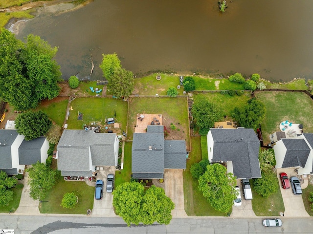 birds eye view of property with a residential view