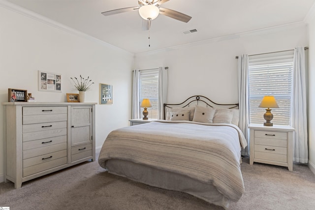 305 Fox Brook Ct, Taylors, SC 29687 - bedroom featuring crown molding, multiple windows, and light colored carpet