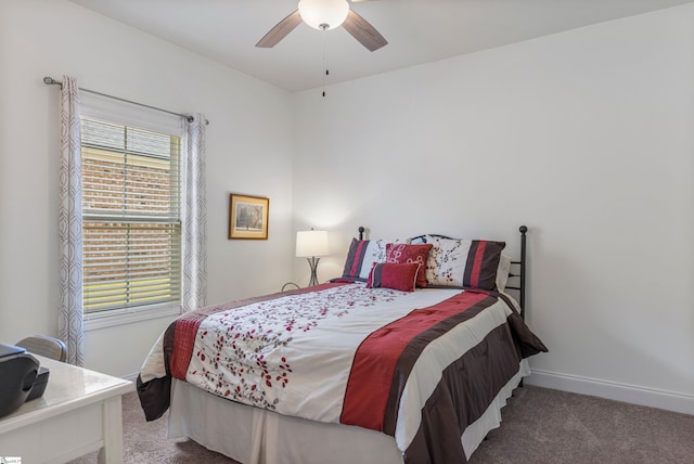 305 Fox Brook Ct, Taylors, SC 29687 - bedroom featuring baseboards, carpet, and a ceiling fan
