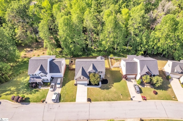 aerial view with a residential view