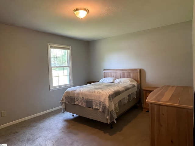 bedroom featuring baseboards and carpet