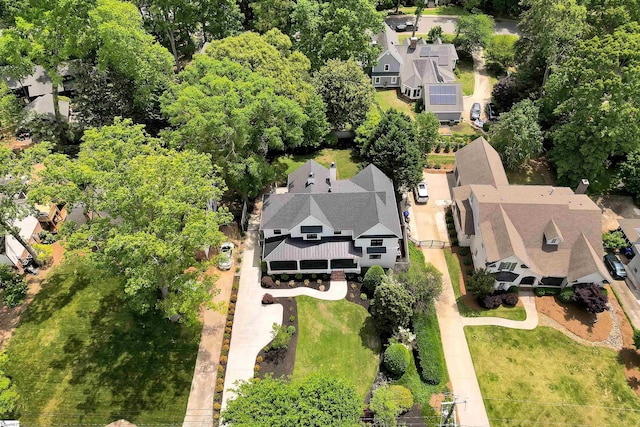 bird's eye view with a residential view