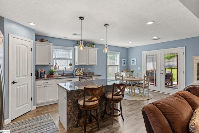 kitchen with french doors, a sink, dishwasher, and a wealth of natural light