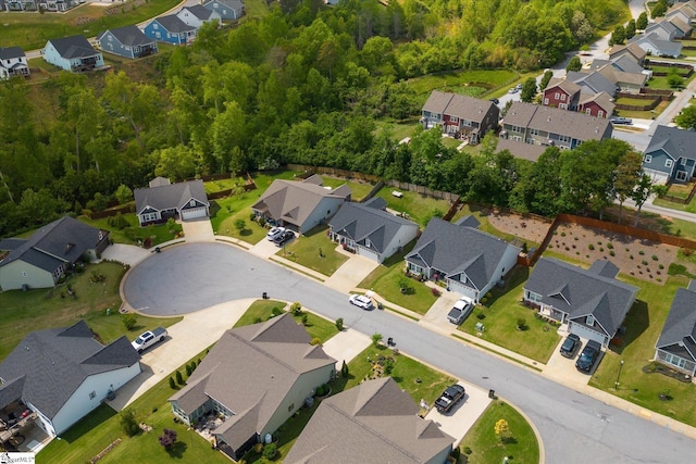 bird's eye view with a residential view
