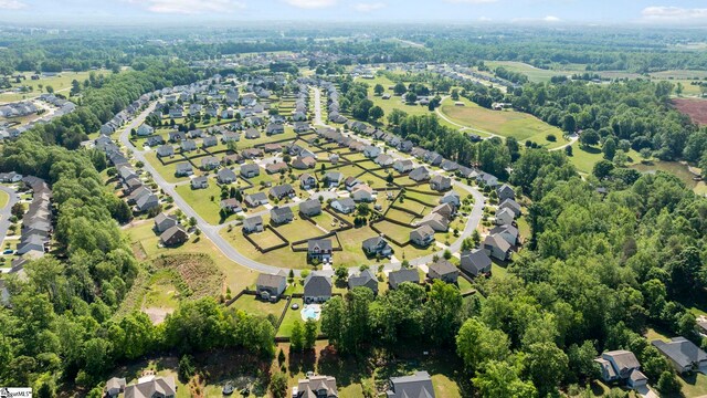 aerial view with a residential view