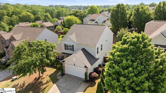 aerial view with a residential view